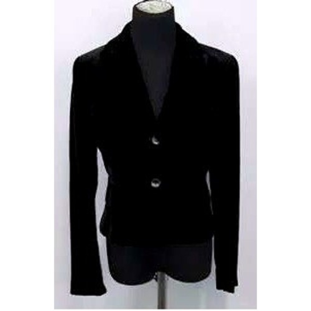 Ann Taylor Velvet Blazer Womens Size 2 Black Goth Victorian Dark Academia